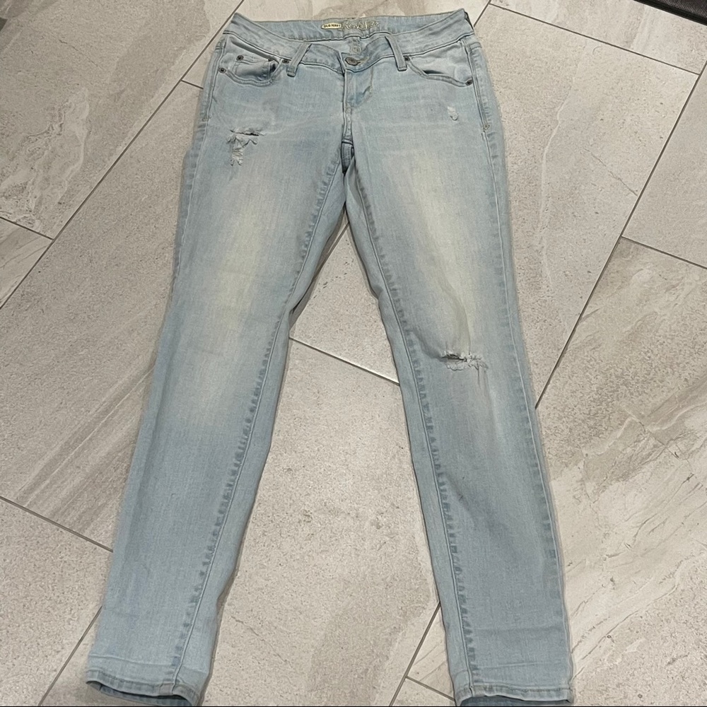 Light Wash Distressed Skinny Jeans